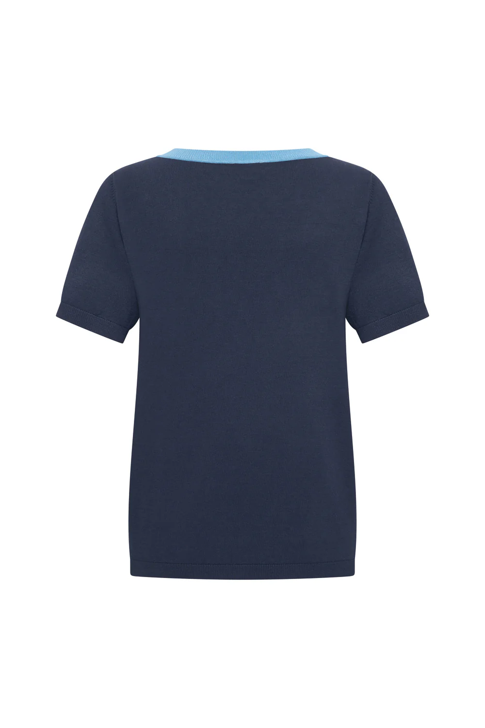 Bamboe viscose top met kleurrijke V-hals - Image 3