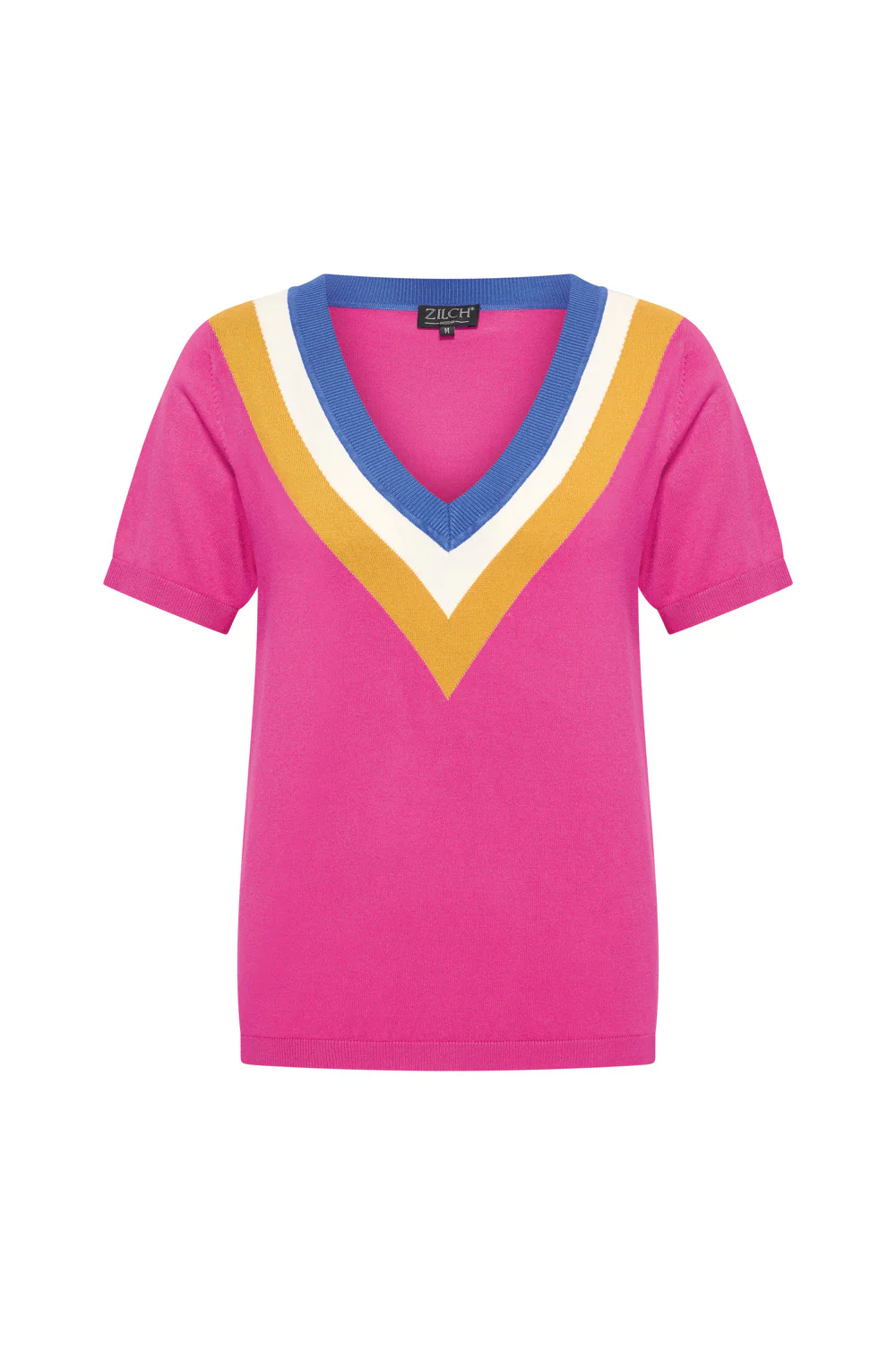 Bamboe viscose top met kleurrijke V-hals - Image 4