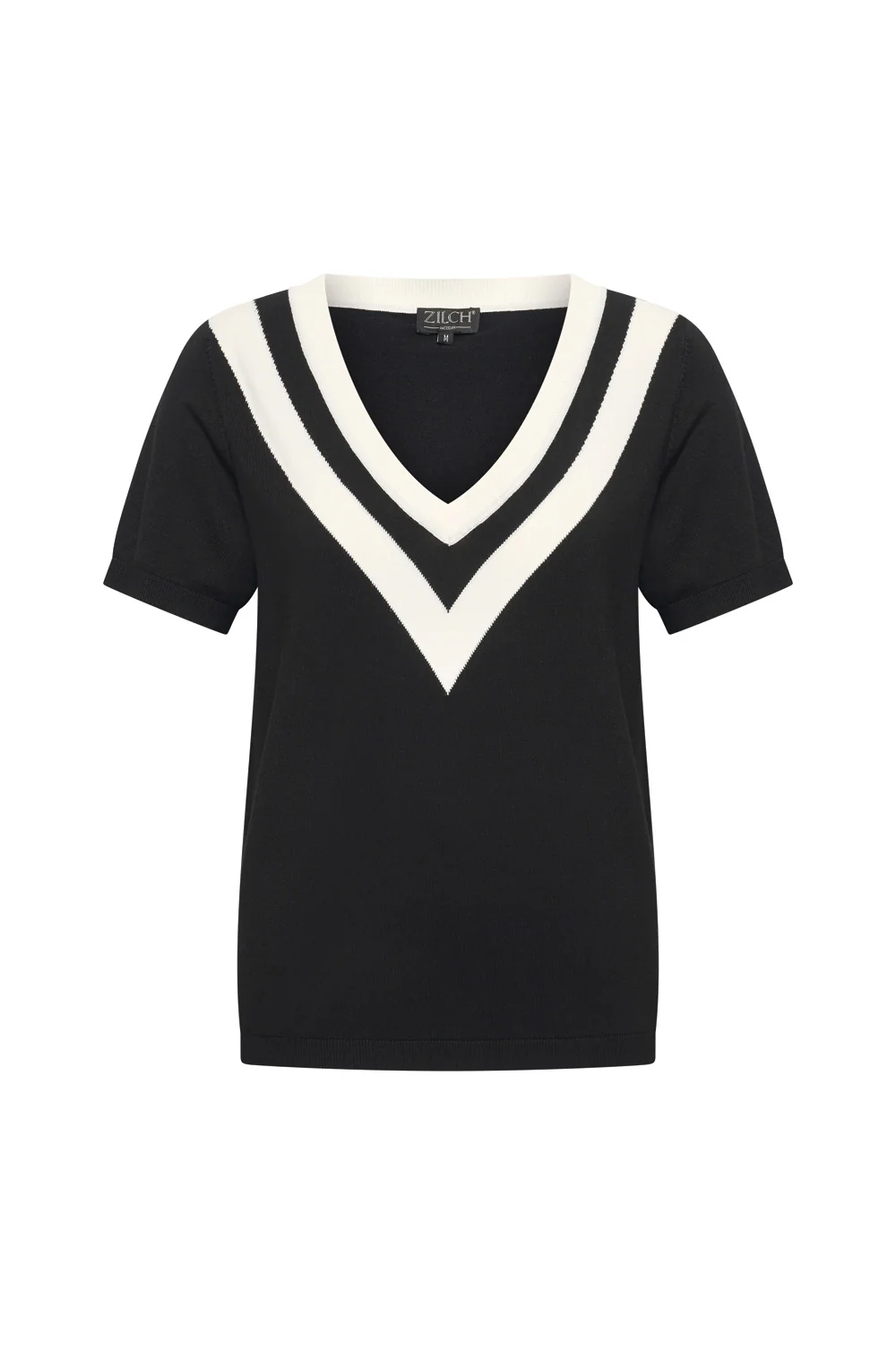 Bamboe viscose top met kleurrijke V-hals - Image 6