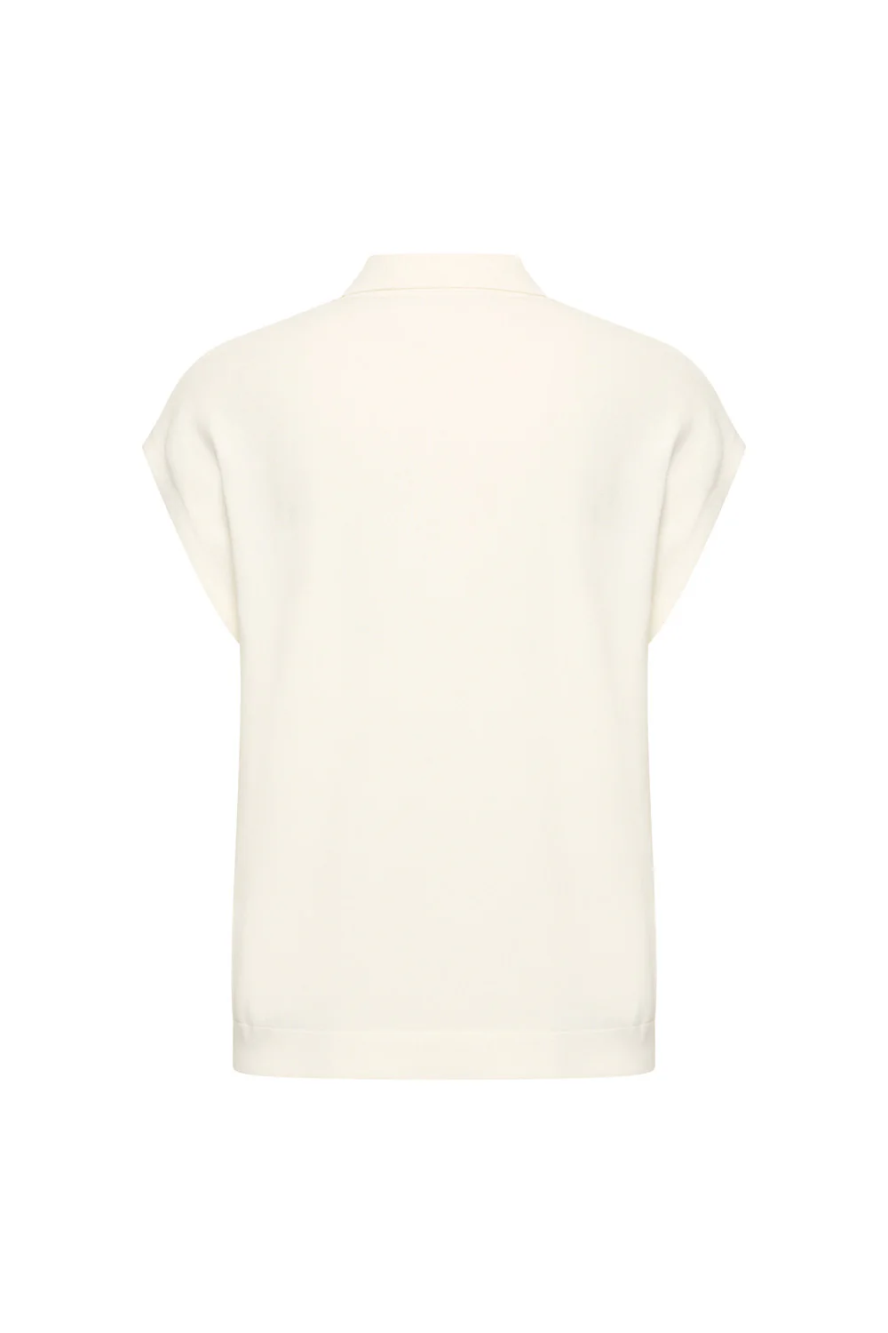 bamboe viscose top met polo kraagje en kapmouwtje - Image 5