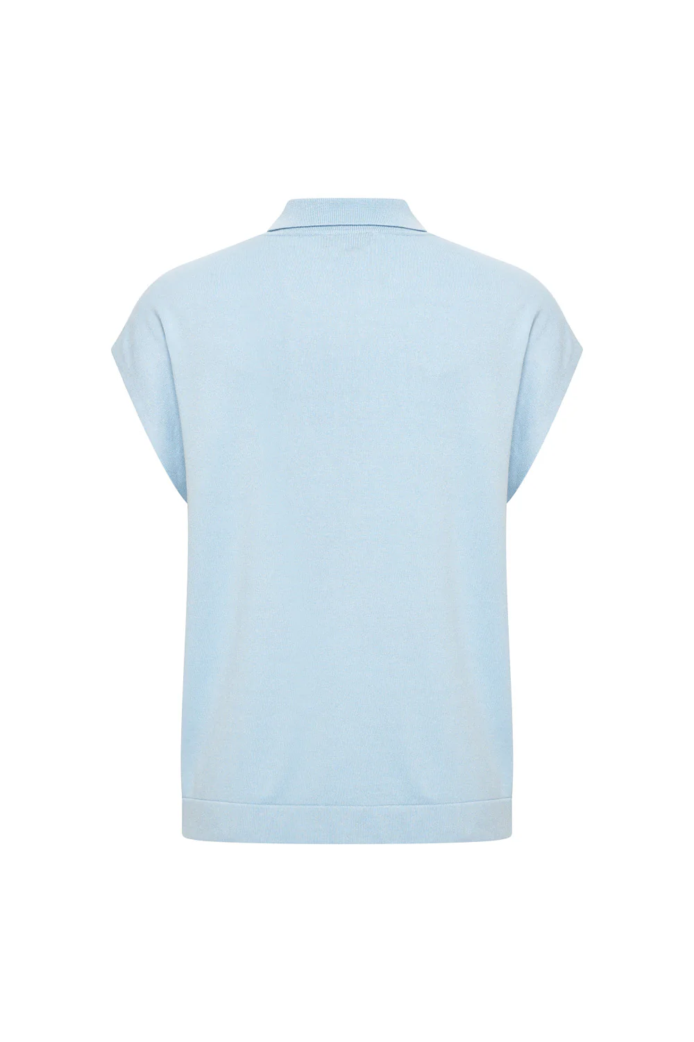 bamboe viscose top met polo kraagje en kapmouwtje - Image 9