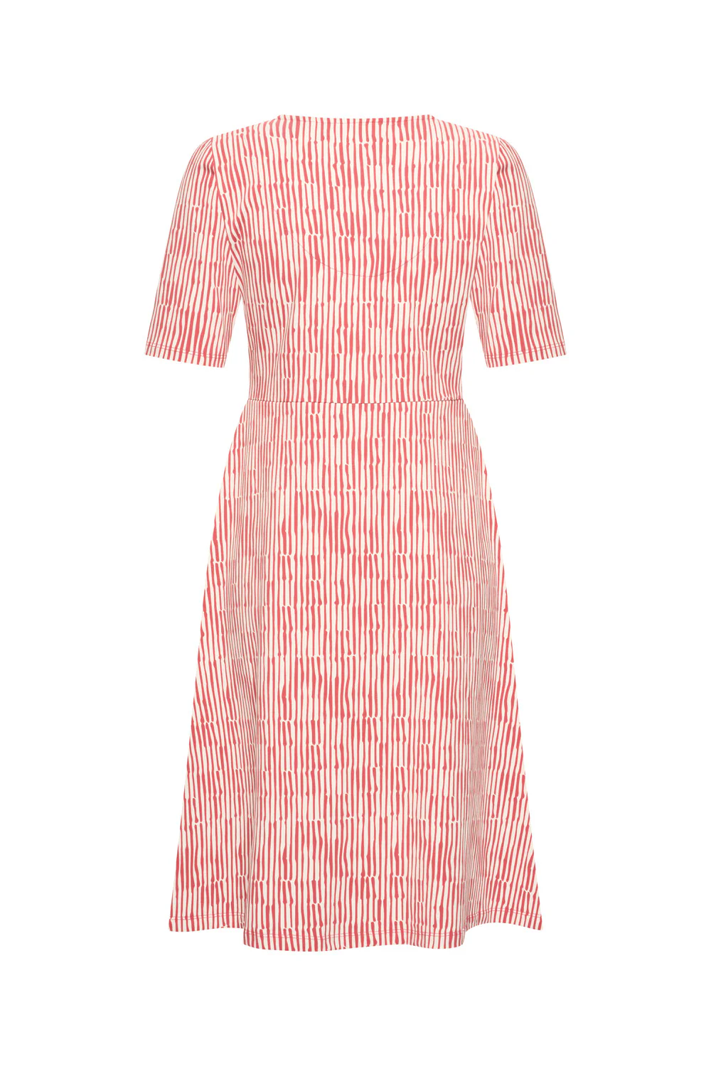 Overslag jurk met aangesloten mouw van organisch katoen - Image 4