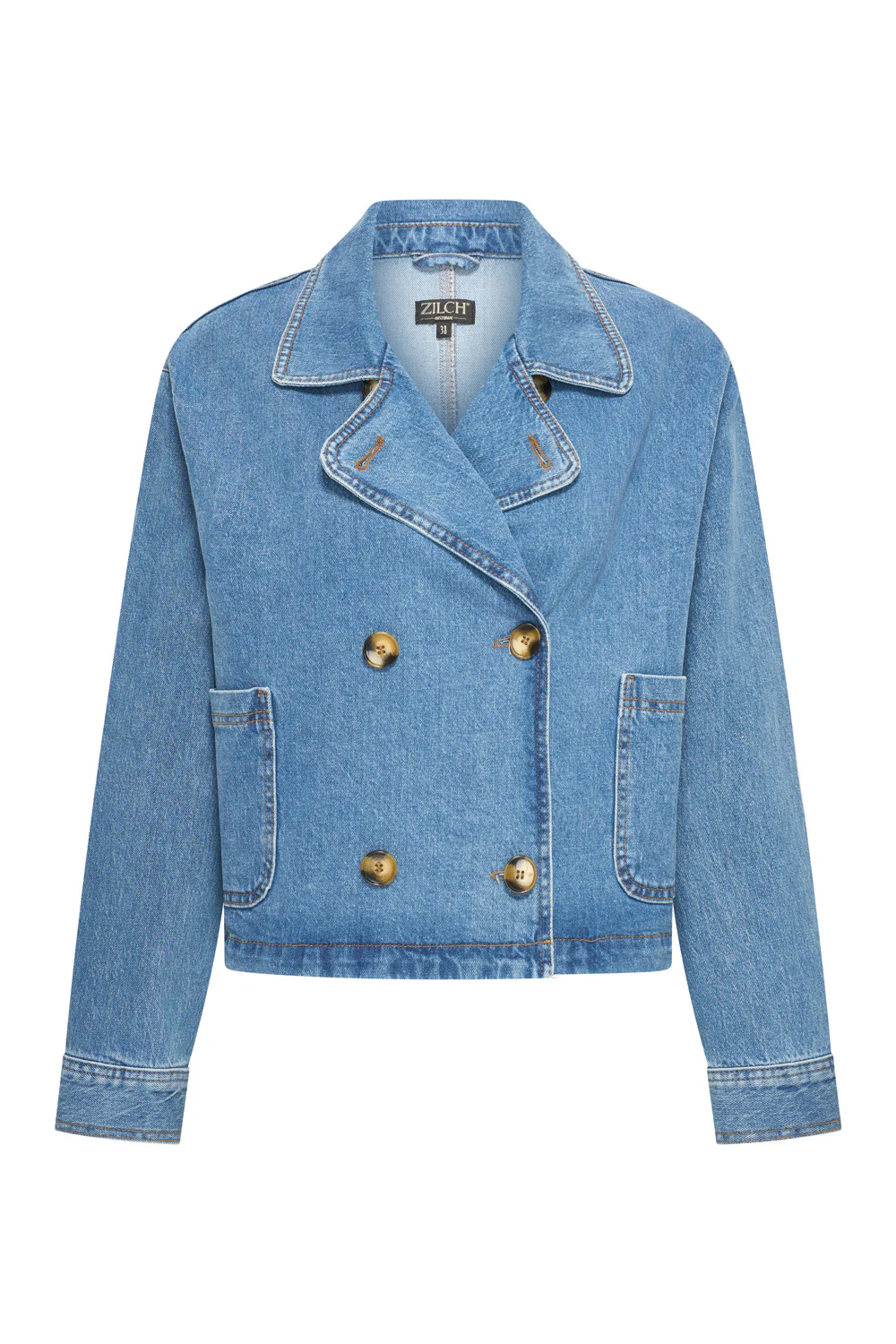 Hazel spijkerjack van lichtblauwe denim met losse pasvorm, katoen - Image 3