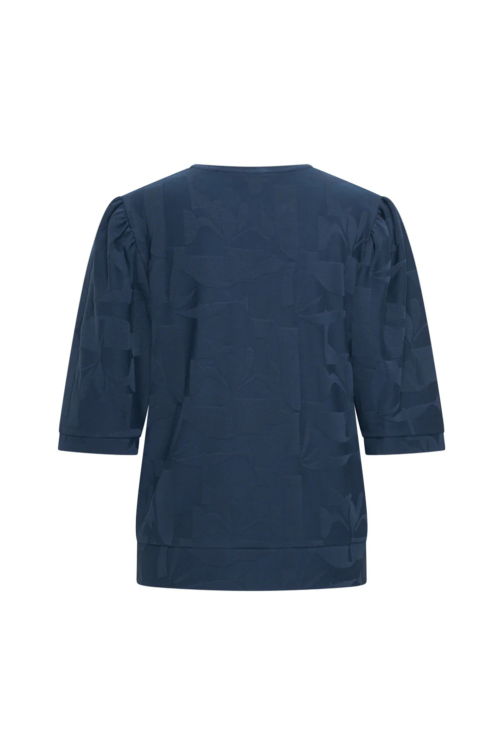 Katoenen Jersey top met V-hals en pofmouwen - Image 3