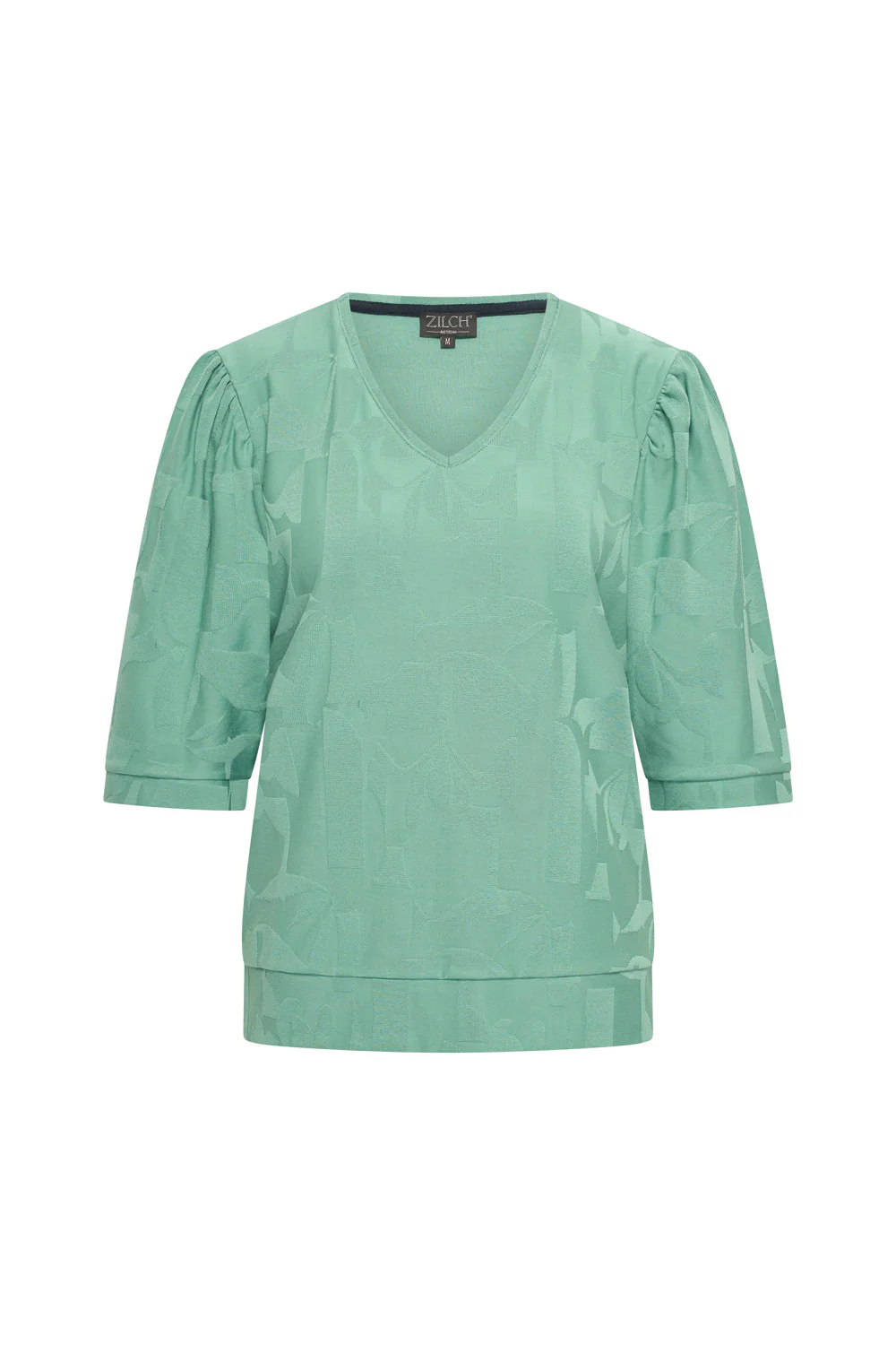 Katoenen Jersey top met V-hals en pofmouwen - Image 4