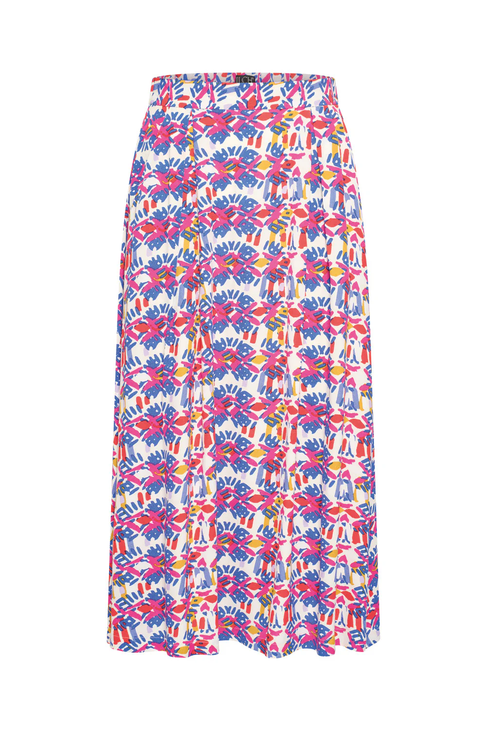 Geplooide, stijlvolle midi rok van viscose crêpe